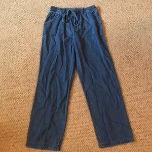 Wide leg denim pants